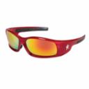 MCR Safety Swagger Safety Glasses - Fire Mirror Lens, Red Frame, Duramass Hard Coat - 1 Pair