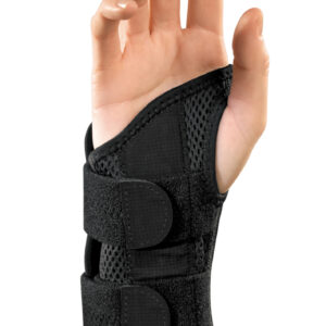 Mueller Green Fitted Wrist Brace, Right Hand, Unisex, Small/Medium- Black