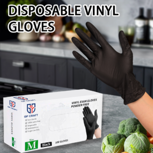Disposable Black Vinyl Gloves