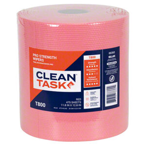 Sellars® CLEAN TASK® Pro Strength T800 Jumbo Roll Wiper - 11.8" x 12.8", Red