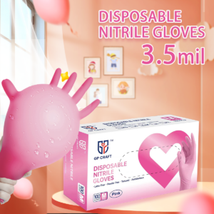 Disposable Blush Pink 3.5-4 mil Nitrile Exam Gloves
