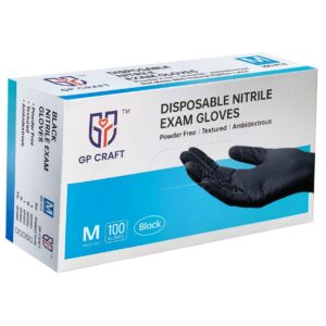 Disposable Black 5 mil Nitrile Exam Gloves