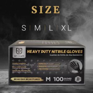 Heavy Duty Black Diamond Textured 8 mil Nitrile Gloves