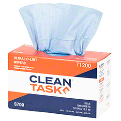 Sellars® CLEAN TASK® Ultra Lo-Lint S700 Pop-Up Box Wiper - 9.5" x 16.5", Blue