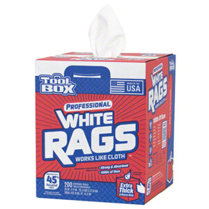 Sellars® TOOLBOX® Box of Professional White Rags - 10" x 11", White